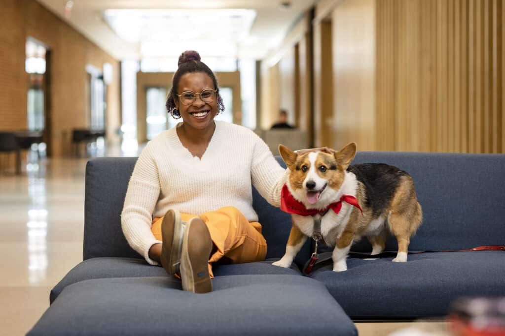 HABIT dog with veterinary social work student