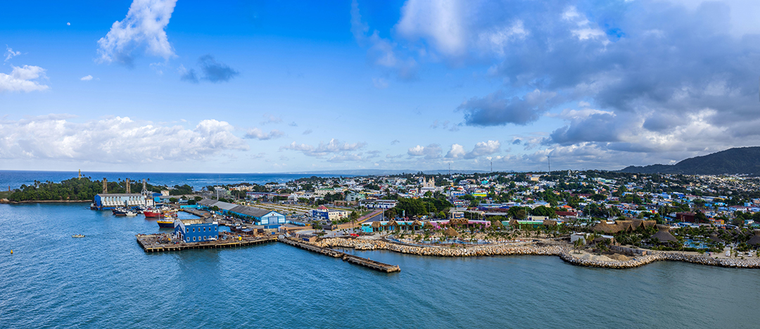 panorama of Dominican coastline 