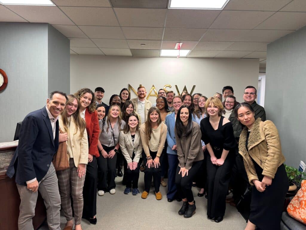Social Work students meet with legislators in Washington DC.