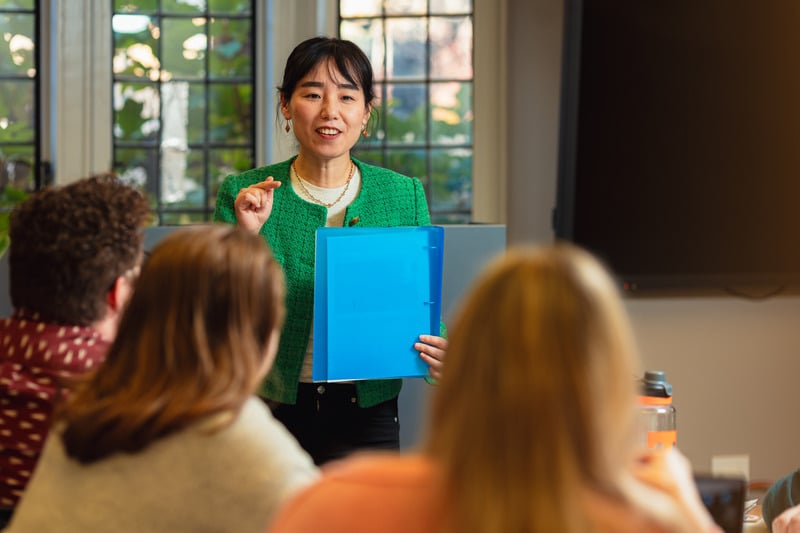 Zibei Chen teaching a class