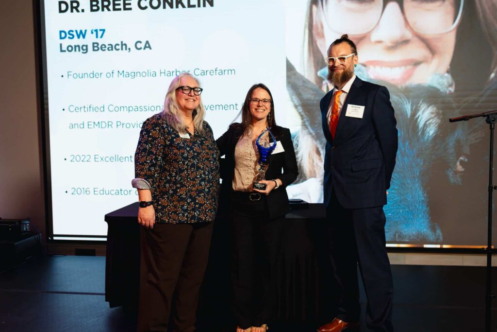 Bree Conklin receiving her award. 