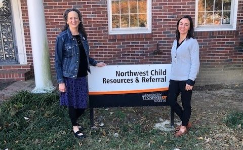 Tami Walker and Britan Coleman outside Northwest Child resources and referral center