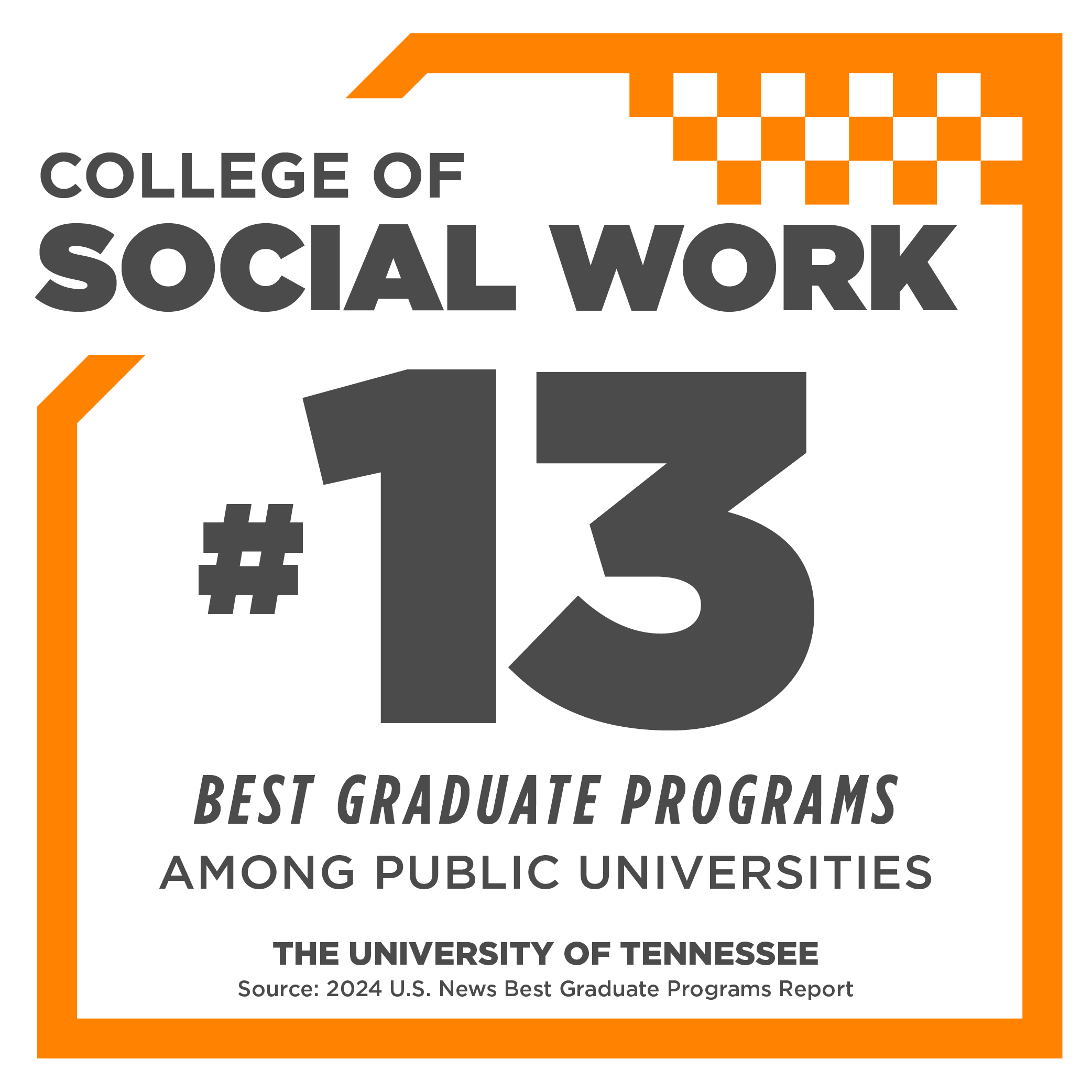 college of social work number 13 best graduate programs in the country among public universities