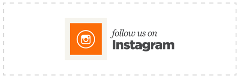 orange instagram logo next to words stating follow us on instagram